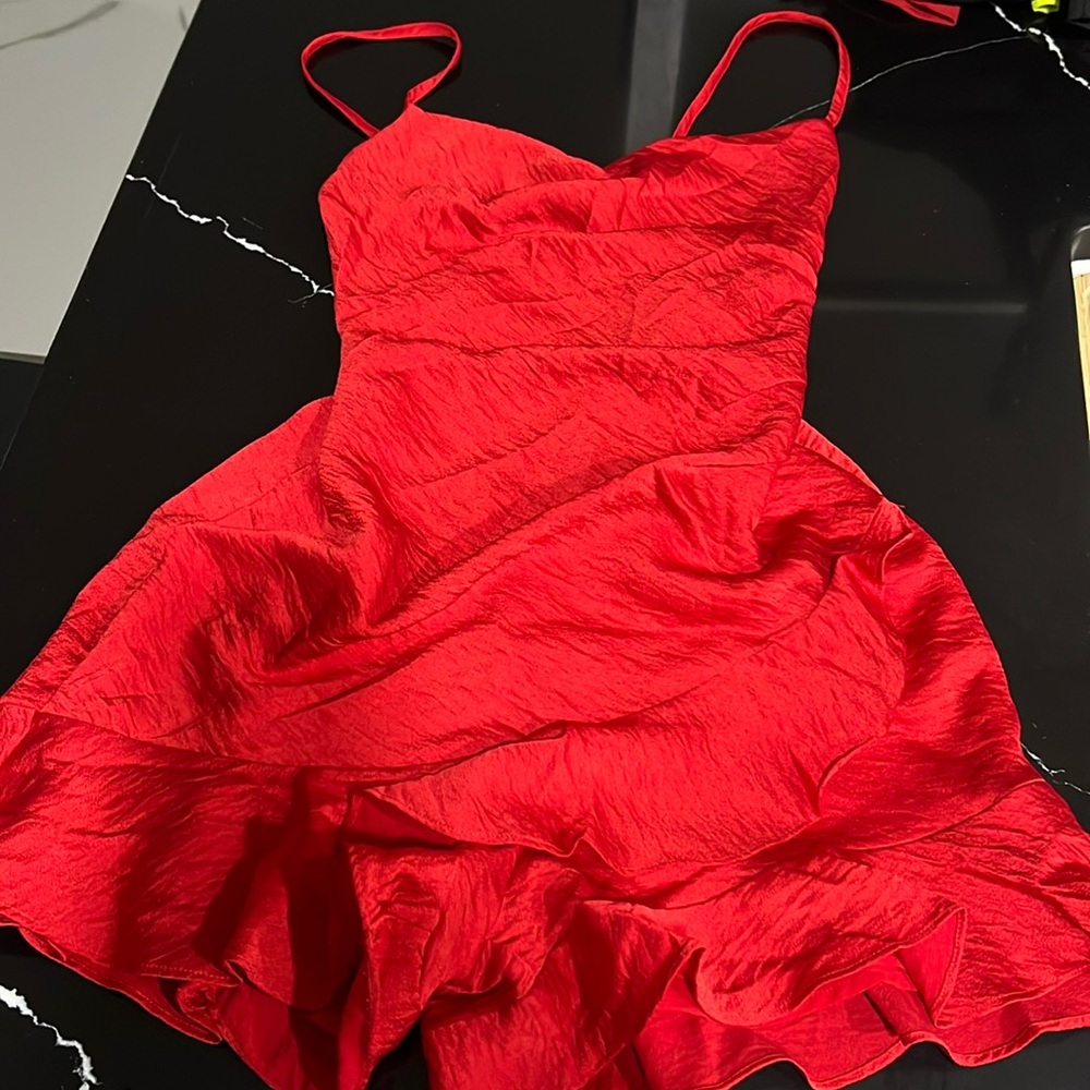 Red short dress
